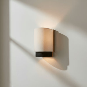 Aplique de pared moderno con doble pantalla.