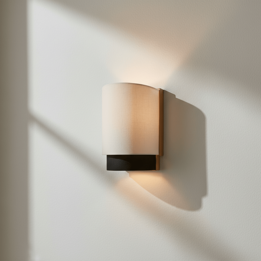 Aplique de pared moderno con doble pantalla.